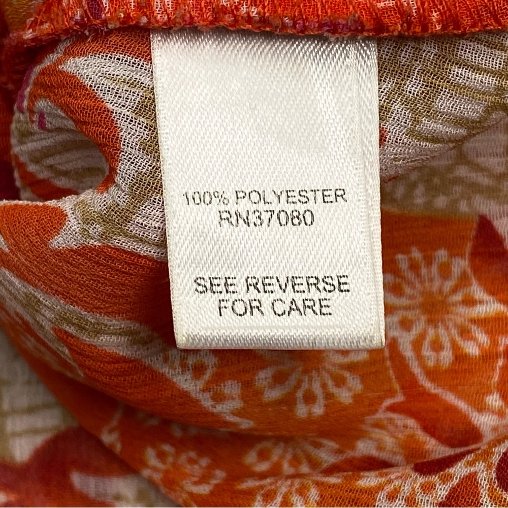 Cato Ruffle Front Tank Blouse Women 18/20W Gold Orange Paisley Sleeveless Casual - Picture 5 of 6